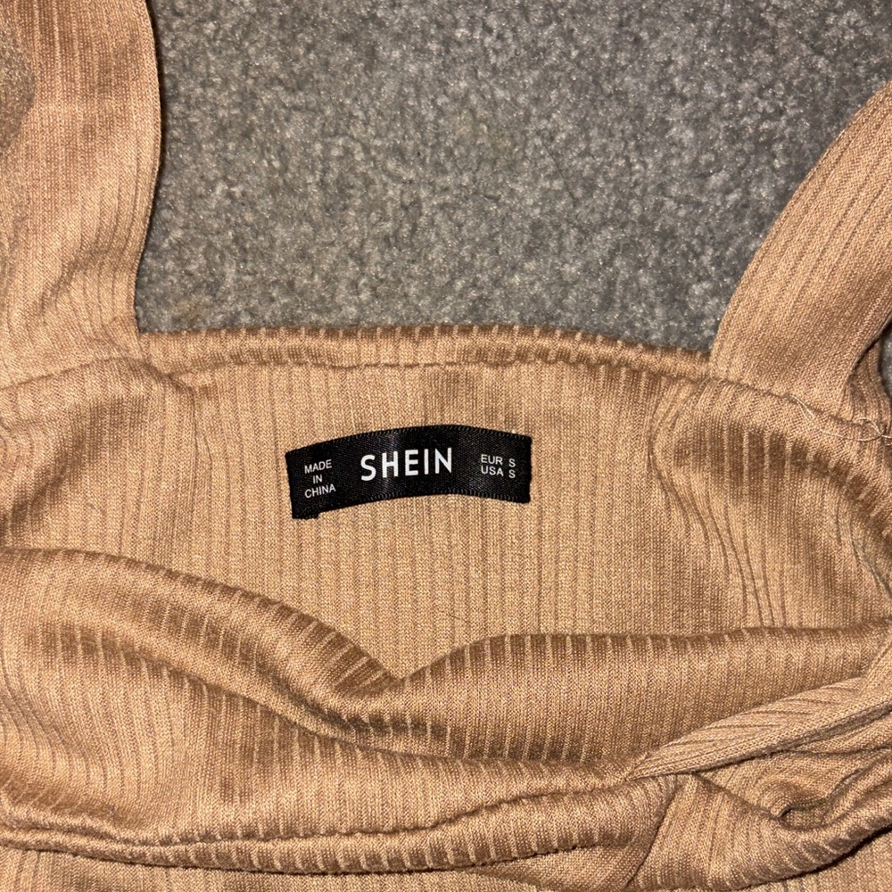 SHEIN Camel Ribbed Top - Picture 2 of 2